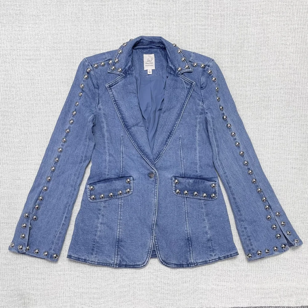 Cinq a sept Milly Studded Denim Jacket - Picture 9 of 10